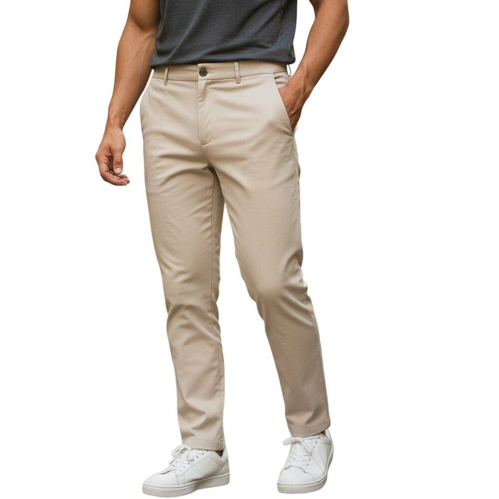 Haggar Black Label Dress Pants Mens 34x30 Khaki Slim Fit Corporate Chic